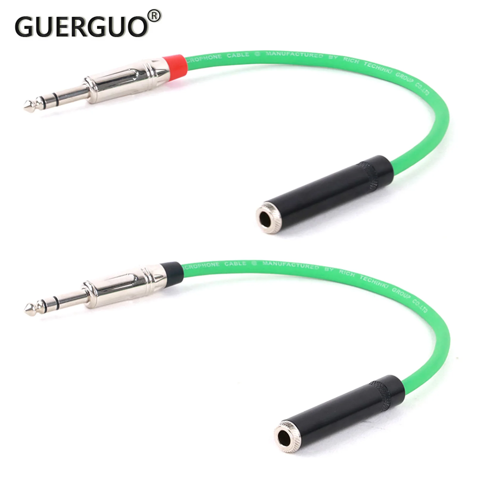 Guguo-Cable de Audio estéreo TRS macho a 6,35mm, 6,35mm, 1/4 pulgadas, TRS hembra, instrumento para mezclador de guitarra eléctrica