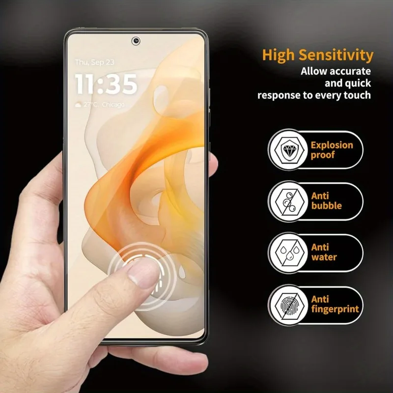 3 uds vidrio templado para Motorola G Series Moto G85 G86 Power G84 G82 Protector de pantalla a prueba de arañazos HD transparente dureza 9H - imagen 5