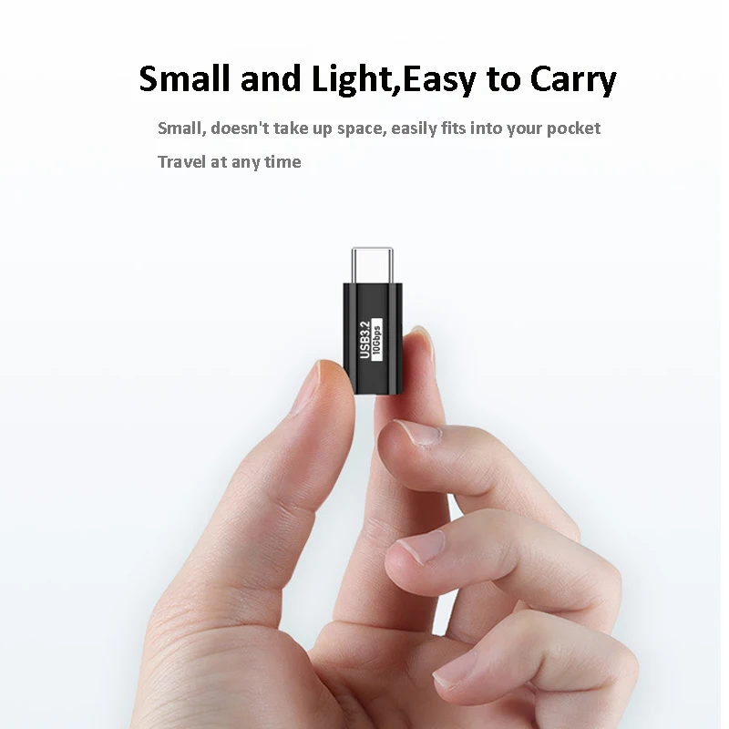 Adaptador USB C a tipo C USB3.1 GEN2, convertidor de codo, extensión de sincronización de datos, conector hembra a macho tipo C para PC, portátil y tableta - imagen 5