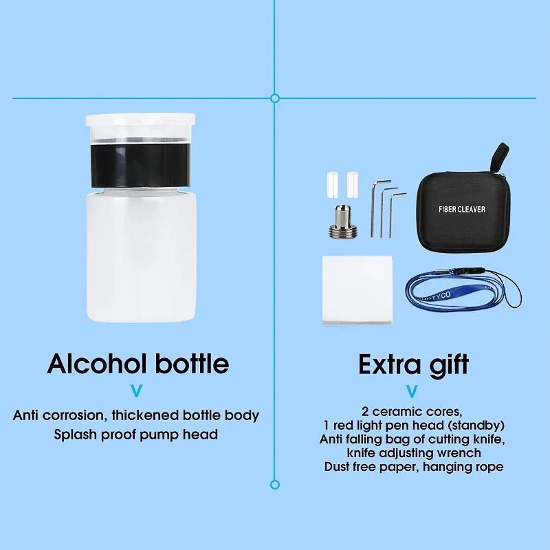 Kit de juntas en frío de fibra óptica de AUA-MC70, Kit de herramientas para cables de cuero, cortador de fibra óptica, alicates de pelado, Kit de fusión en caliente de juntas en frío - imagen 5