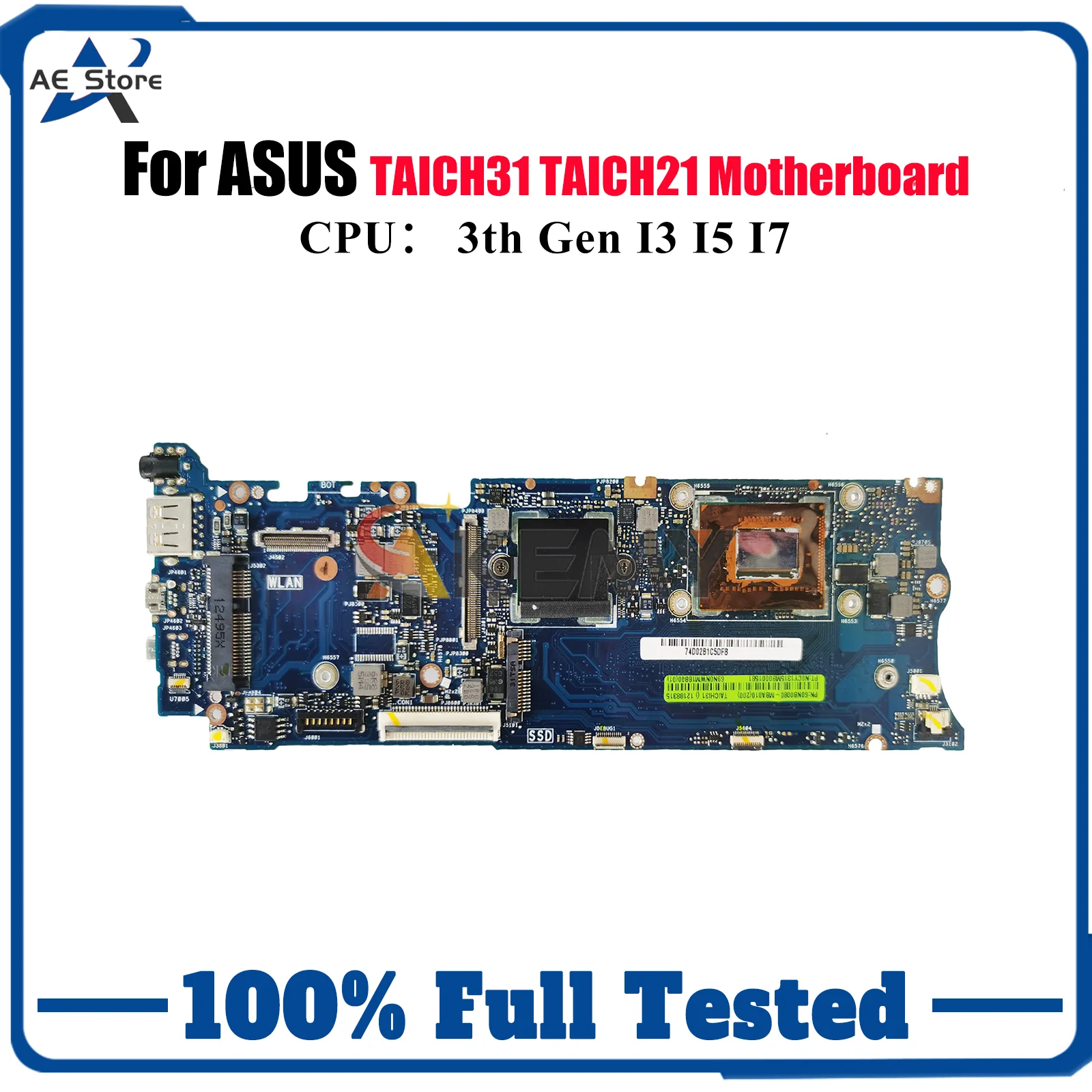 Placa base para ordenador portátil TAICHI31 para ASUS ZenBook TAICH31 TAICH21 TAICHI placa base para portátil con CPU 100% pruebas OK envío rápido stk