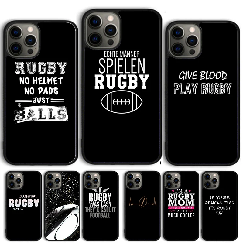Funda de teléfono con pelota de Rugby para iPhone 17 Air 16 15 14 11 12 13 Pro MAX Plus
