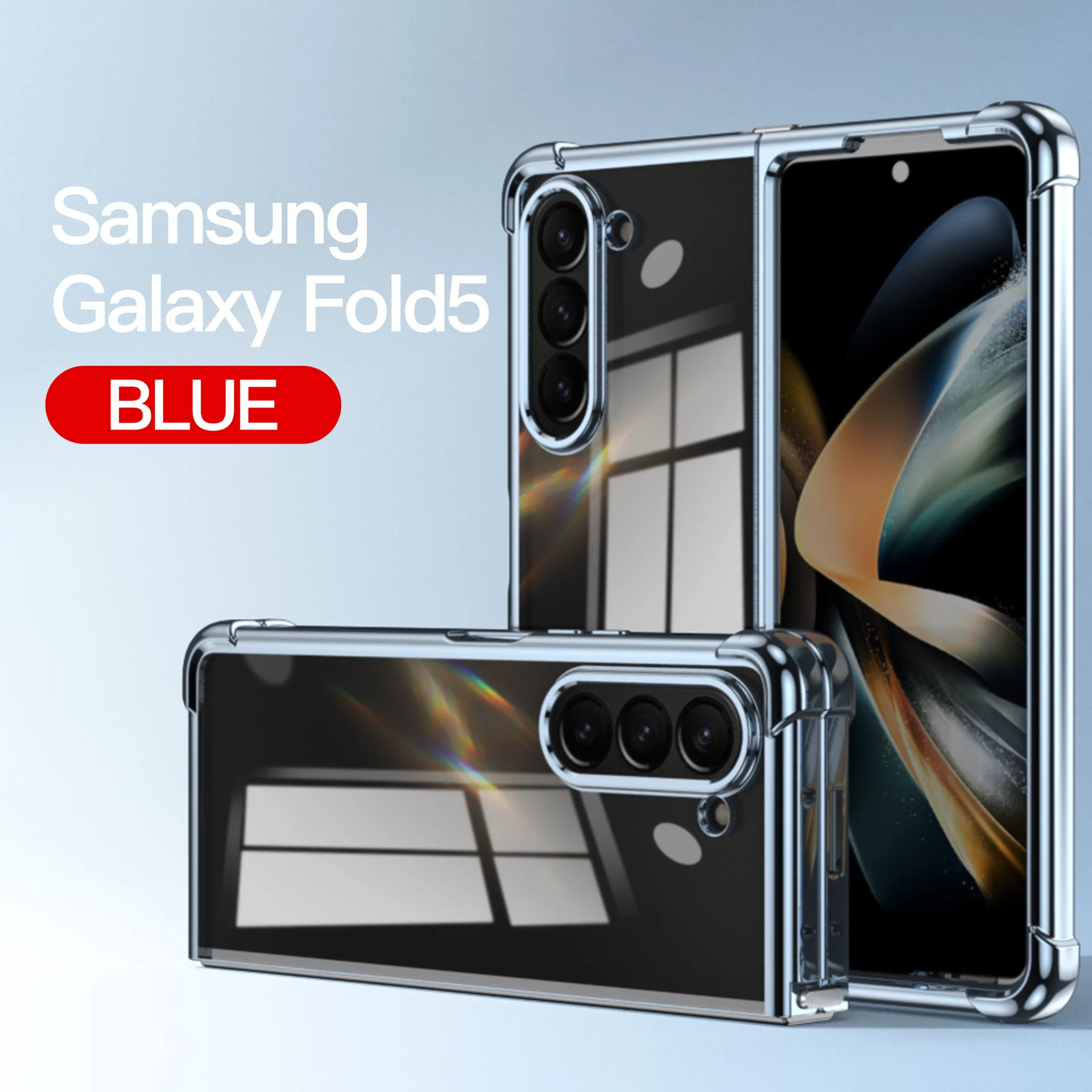 Funda chapada 2025 para Samsung Galaxy Z Fold 7 6 5 TPU funda antigolpes de lujo transparente fundas de moda para Fold5 Fold6 Fold7 - imagen 3