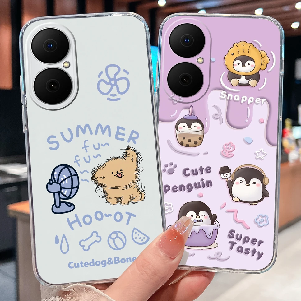 Para Huawei Enjoy 80 70 Pro 70X Funda lindo astronauta suave delgada TPU transparente Funda de teléfono de silicona para Huawei Enjoy80 Funda ligera - imagen 3