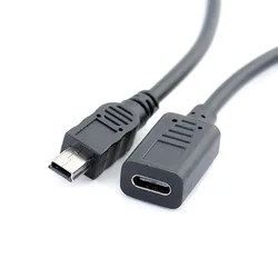 Cable USB Mini 5 Pines Macho-Hembra Ángulo Recto Datos y Carga