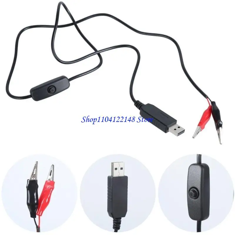 Conector macho USB P9FA a Cable Clip 3V, Cable abrazadera 100cm Cable adaptador fuente alimentación USB 5V - imagen 3