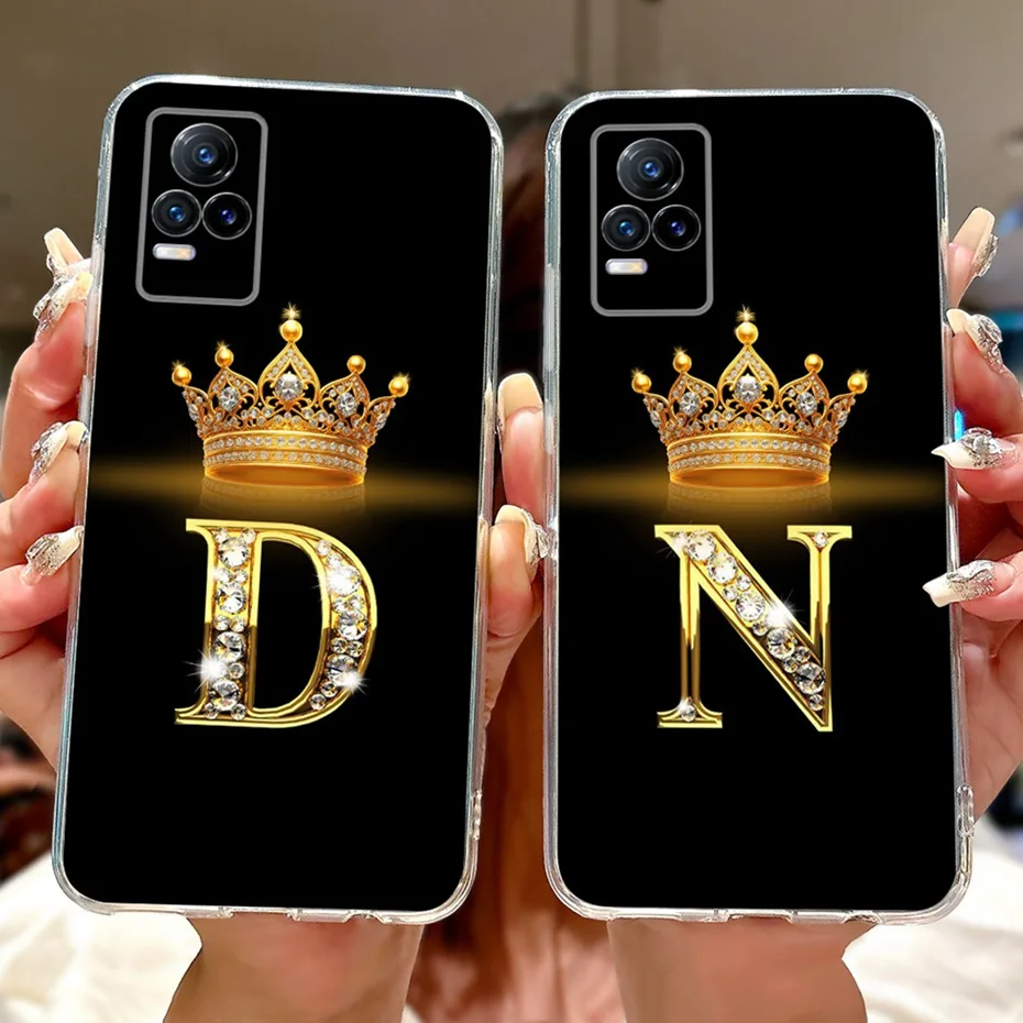 Funda de teléfono con letras a la moda para Vivo V21e V21 4G 5G, funda trasera transparente de TPU para Vivo V2061 V2066 V2050 V21 V 21E, fundas de silicona suave - imagen 2