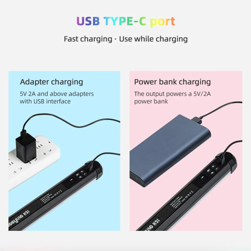 Weeylite-Palo de luz RGB portátil K21, tubo de luz LED, varita de luz de relleno para fotografía, 2500K-8500K, regulable, 29 efectos de iluminación de escena - imagen 2