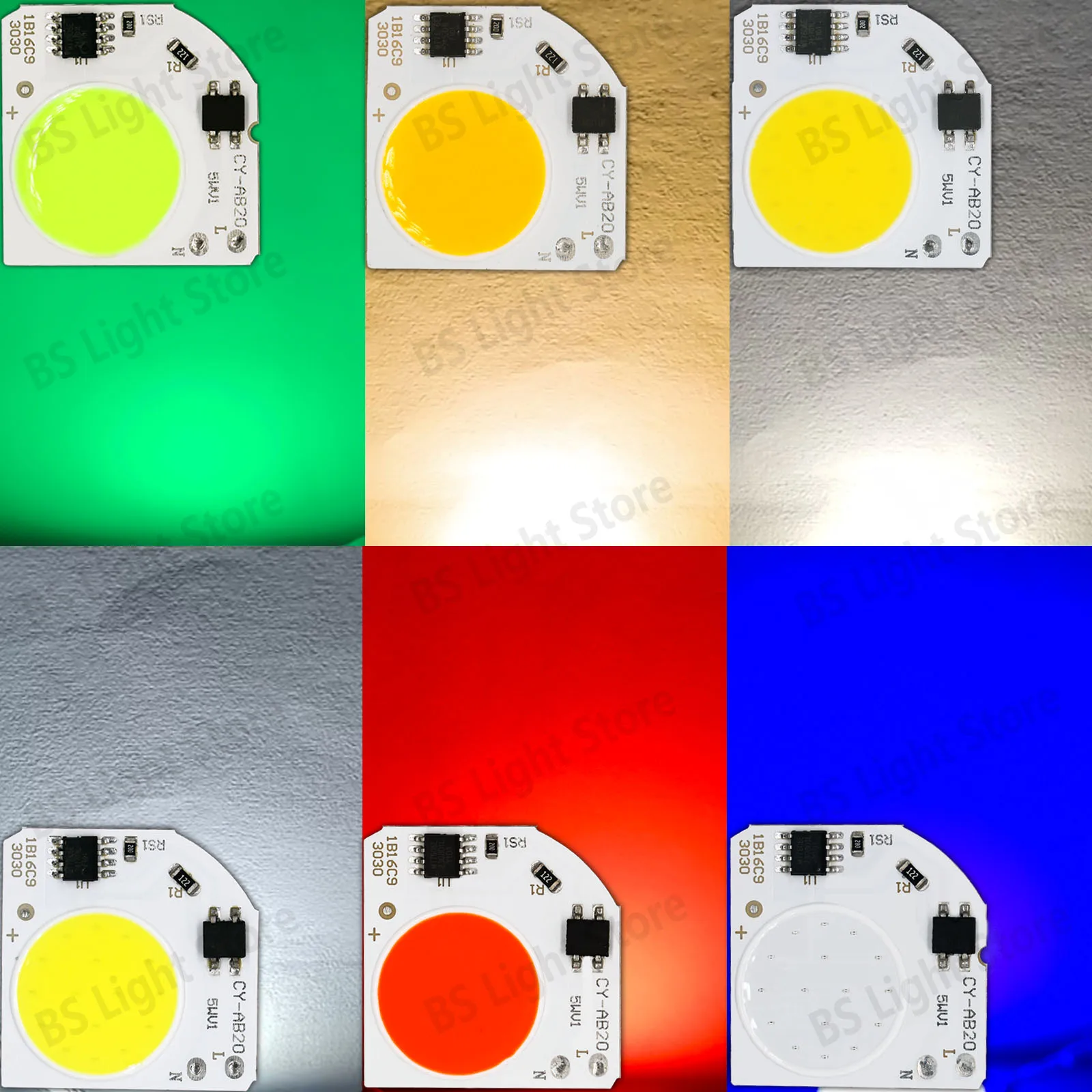 10 Uds Cob Led 220v blanco neutro cálido rojo azul verde 5W luces Led luces de pista focos decoración interior del hogar fuente de luz - imagen 4