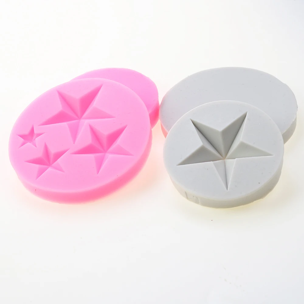Molde de estrella de cinco puntas hecho a mano, Chocolate DIY, azúcar volteado para hornear, decoración de pastel de cumpleaños, cerámica suave, Gel de arcilla, sSlicone - imagen 4