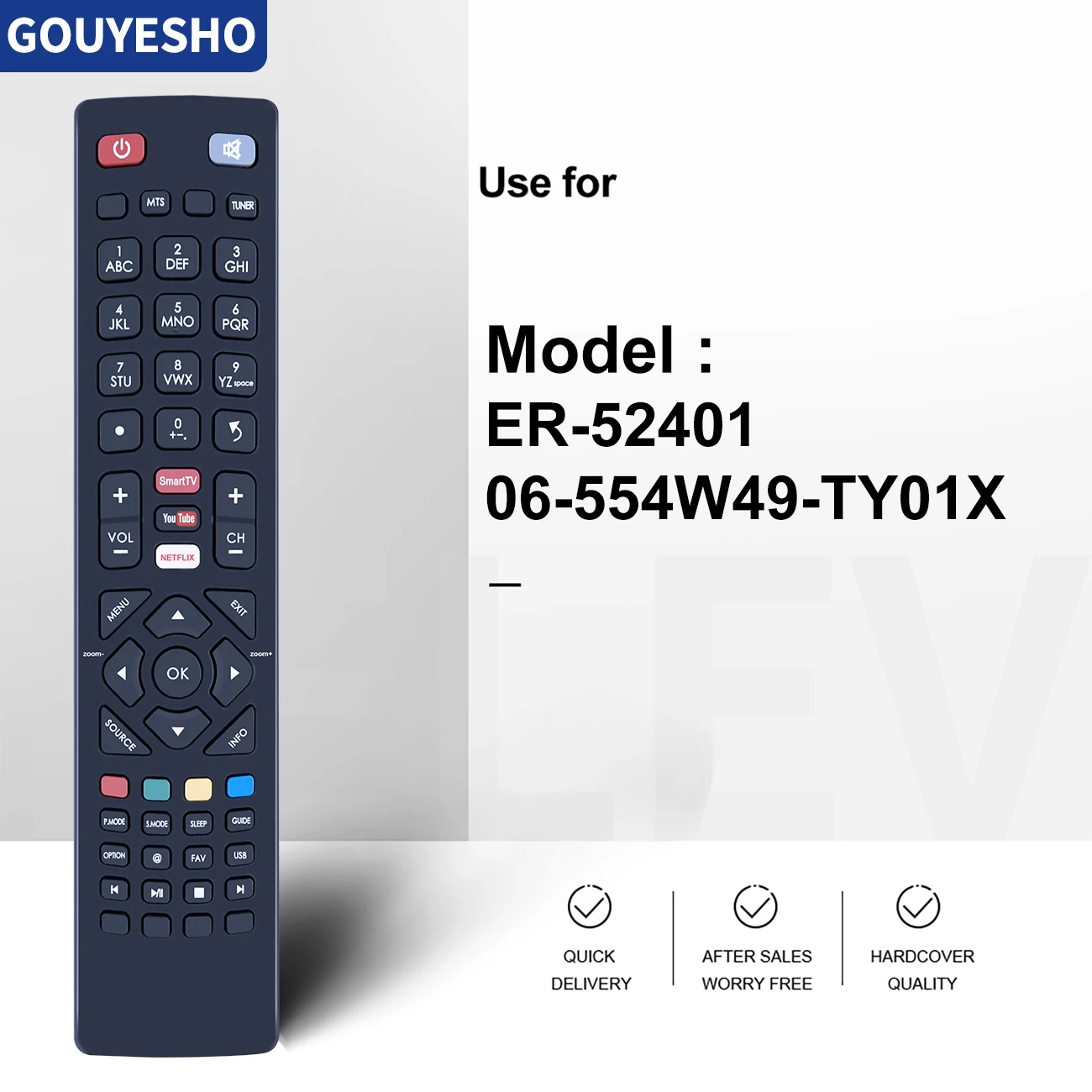 Nuevo Control remoto TV Challenger para Hyundai Challenger Smart + Forro + Pilas ER-52401 06-554W49-TY01X - imagen 3