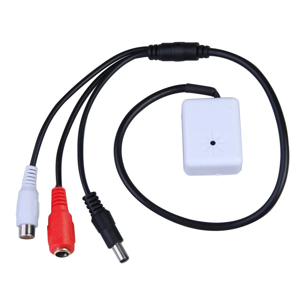 Micrófono con captación de Audio HiFi, micrófono de vigilancia CCTV de amplio alcance de 100m2, pastilla de Monitor de sonido para cámara de seguridad, sonido DVR - imagen 2