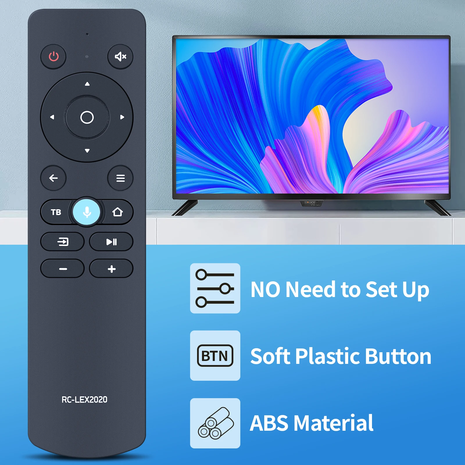 Control remoto por voz para TV LCD inteligente BBK, RC-LEX2020, nuevo - imagen 3