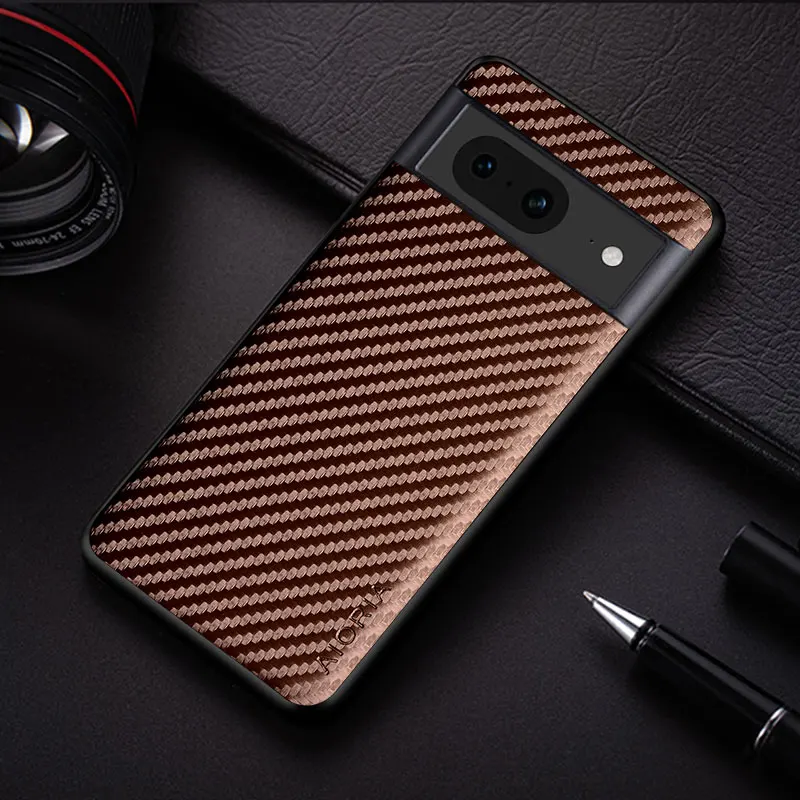 Funda delgada de fibra de carbono a prueba de golpes para Google Pixel 8 7A 6A 8 7 6 Pro, funda protectora antideslizante de cuerpo completo para teléfono - imagen 3