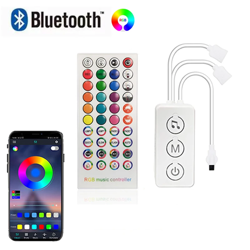 Controlador Rgb Bluetooth, sincronización de música de 4 pines, cambio de Color, controlador de luces LED Rgb, control remoto inteligente, controlador Led de 40 teclas DC 5-24V - imagen 2