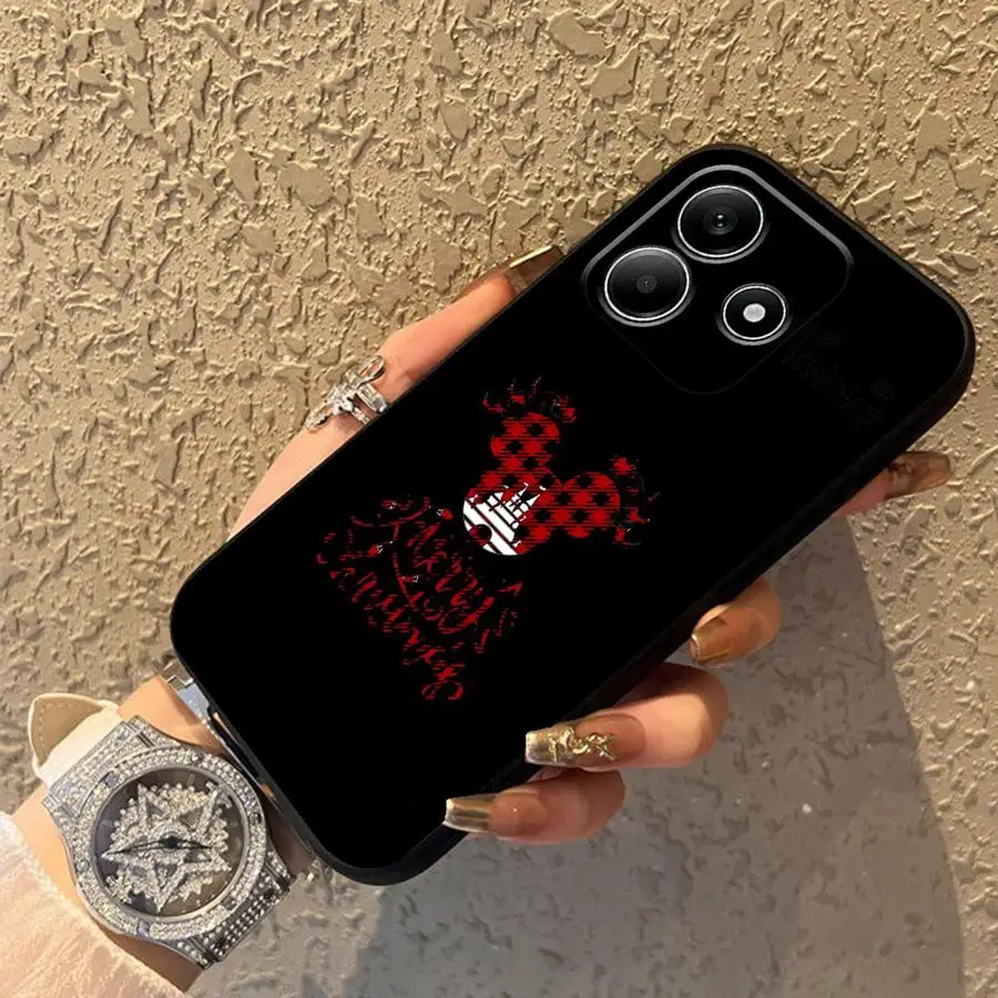Funda de teléfono suave negra para Xiaomi Redmi Note 9S 7 8 10S 13 14 Pro Plus 12s 9 10 11 12 Pro 11s lindo Mickey Minnie Navidad - imagen 2