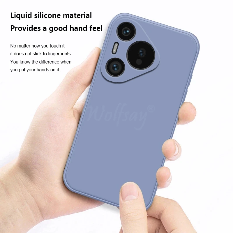 Funda de silicona líquida para móvil, carcasa protectora de TPU de goma Pura 70 Pro, para Huawei Pura 70 Pro - imagen 3