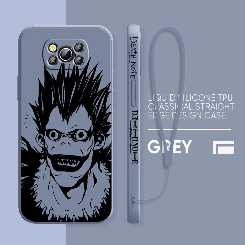 Funda de teléfono de Anime Death Note Ryuk para Xiaomi Poco, X4, X3, F4, NFC, M6, M4, M3, GT S Pro, 4G, 5G, cuerda líquida izquierda - imagen 4
