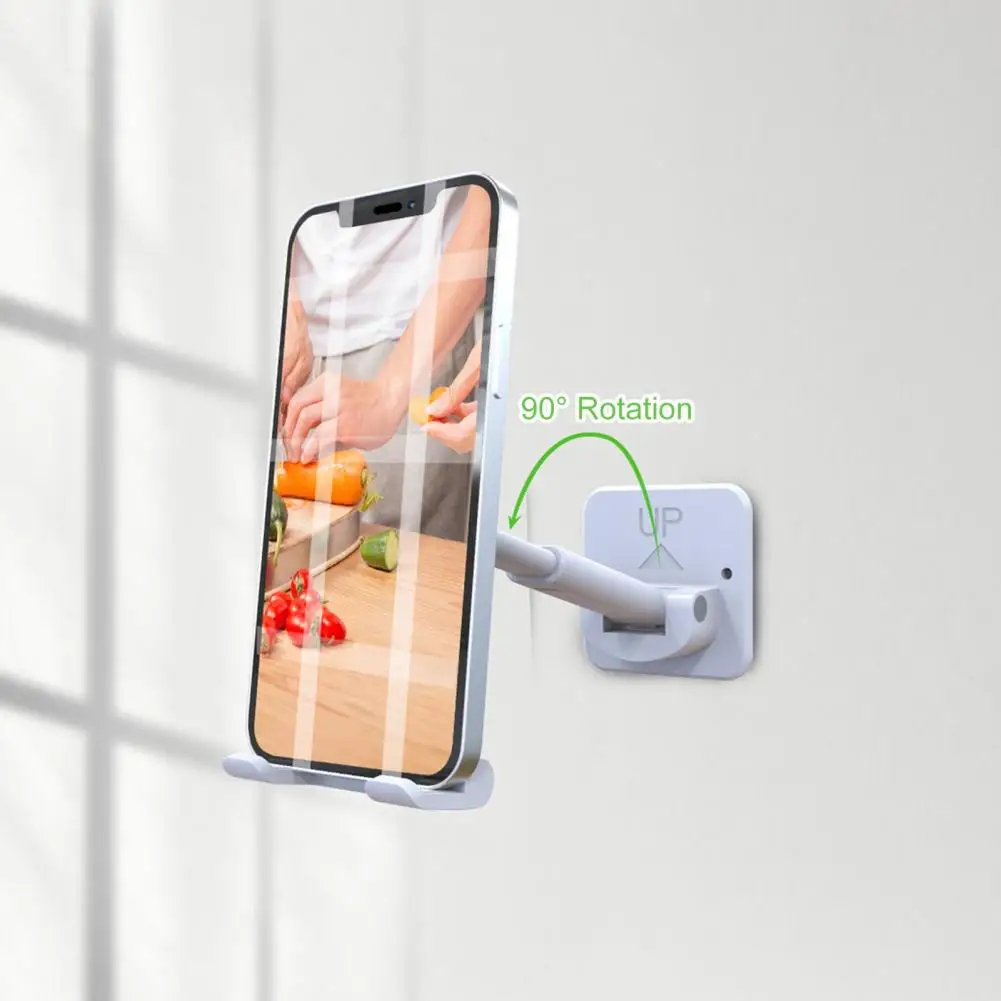 Soporte versátil para teléfono móvil, montaje en pared, altura ajustable, rotación de 90 grados, antivibración, Universal