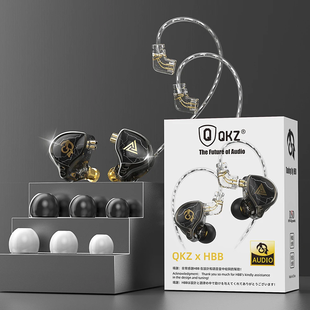 QKZ X HBB auriculares intrauditivos con nombre, auriculares con cable, auriculares HIFI IEMs, auriculares hi-res, Audio, música, juegos, Original - imagen 5