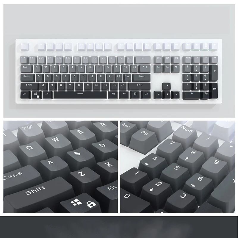 Teclas retroiluminadas con gradiente, perfil OEM, teclas PBT de doble disparo para interruptor Mx, Teclado mecánico para jugar, diseño ISO, teclas RGB DIY - imagen 3