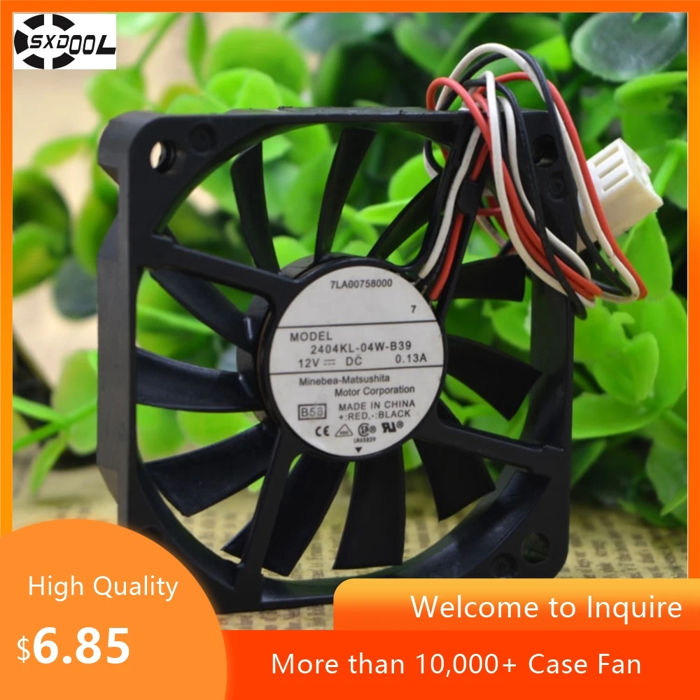 Para NMB 6cm Ultrafino 6010 12V 0.13A Ventilador con cubierta 2404KL-04W-B39 Refrigeración de PC, carcasas pequeñas de diseño compacto - imagen 3