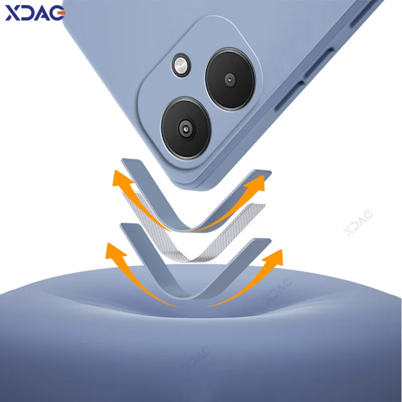 Fundas de lujo para teléfonos móviles de doble capa para Xiaomi Redmi 13R 6,74 "5G protección de cámara cubiertas de silicona líquida cuadradas suaves Redmi13R - imagen 3