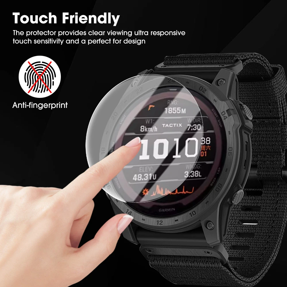 Vidrio templado de dureza 9H para reloj inteligente Garmin Tactix 7 AMOLED, película protectora de pantalla HD, cubierta protectora transparente de vidrio - imagen 4