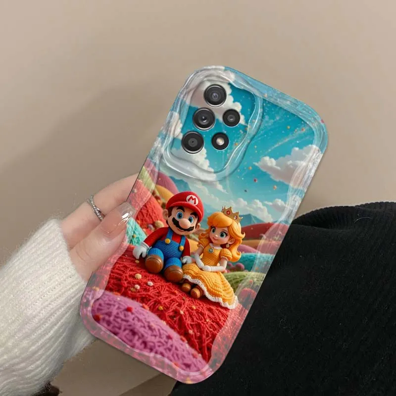 M-Marios pintura al óleo Color funda de teléfono para Samsung A73 A72 A71 A56 A55 A54 A53 A52 A51 A32 A36 A26 A25 A13 A14 5G onda de aceite - imagen 3