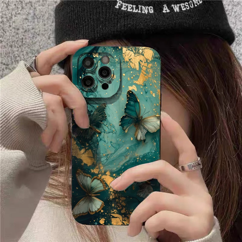 Funda de teléfono con diseño de mariposa minimalista para Xiaomi Poco F7 F6 F5 X6 X5 X3 X7 M6 Pro, funda de parachoques de silicona mate a prueba de golpes - imagen 4