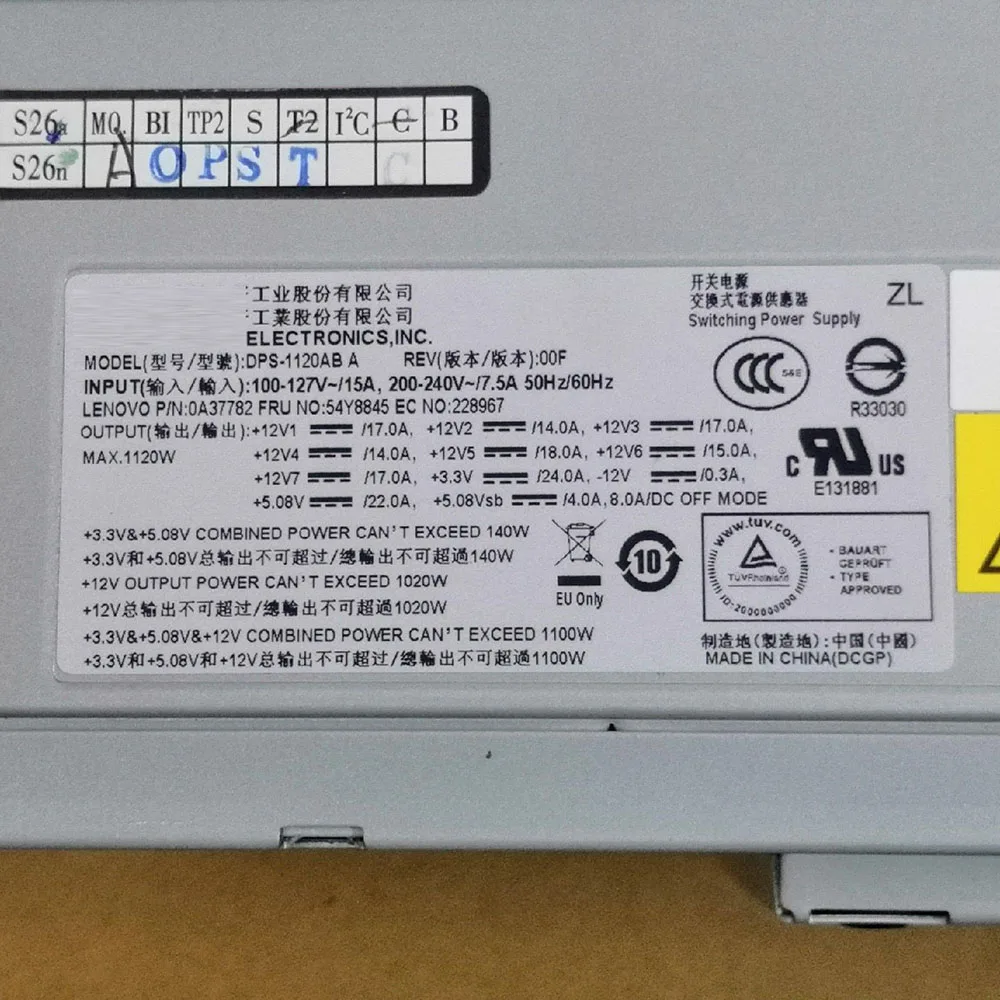 Fuente de alimentación Original para estación de trabajo Lenovo D30 DPS-1120AB A 54Y8845 54Y8903 1120W - imagen 5