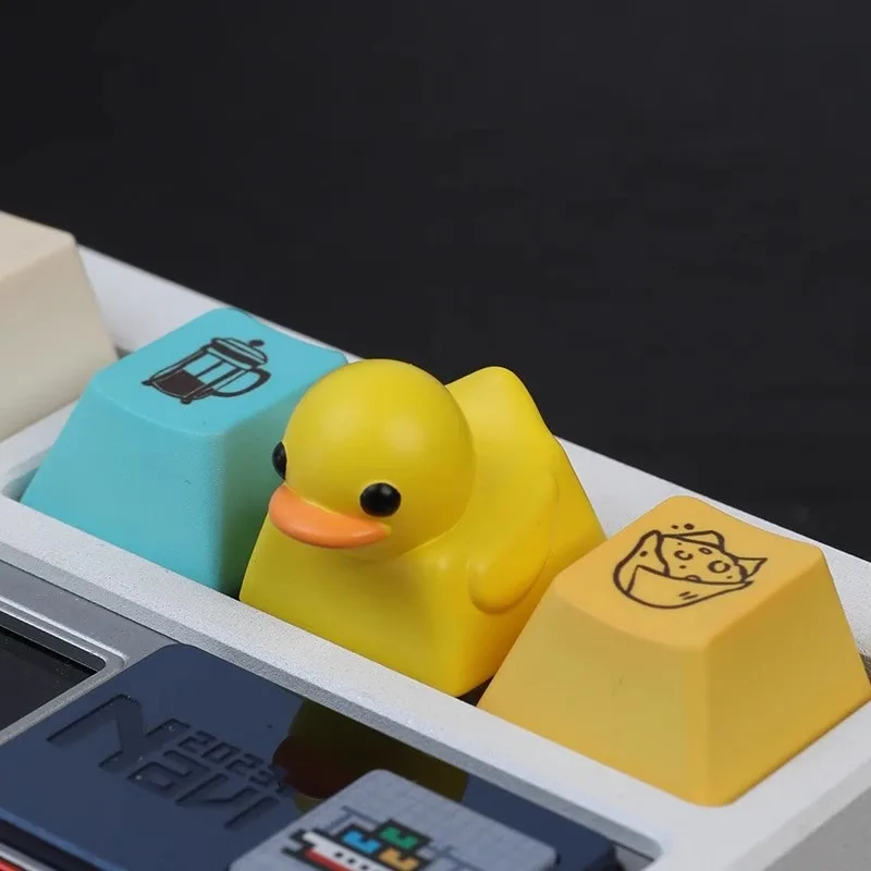 Gorros de teclado de pato, teclas de teclado mecánico de resina de pato amarillo, piezas de repuesto, decoración bonita, accesorios de juego en General - imagen 2
