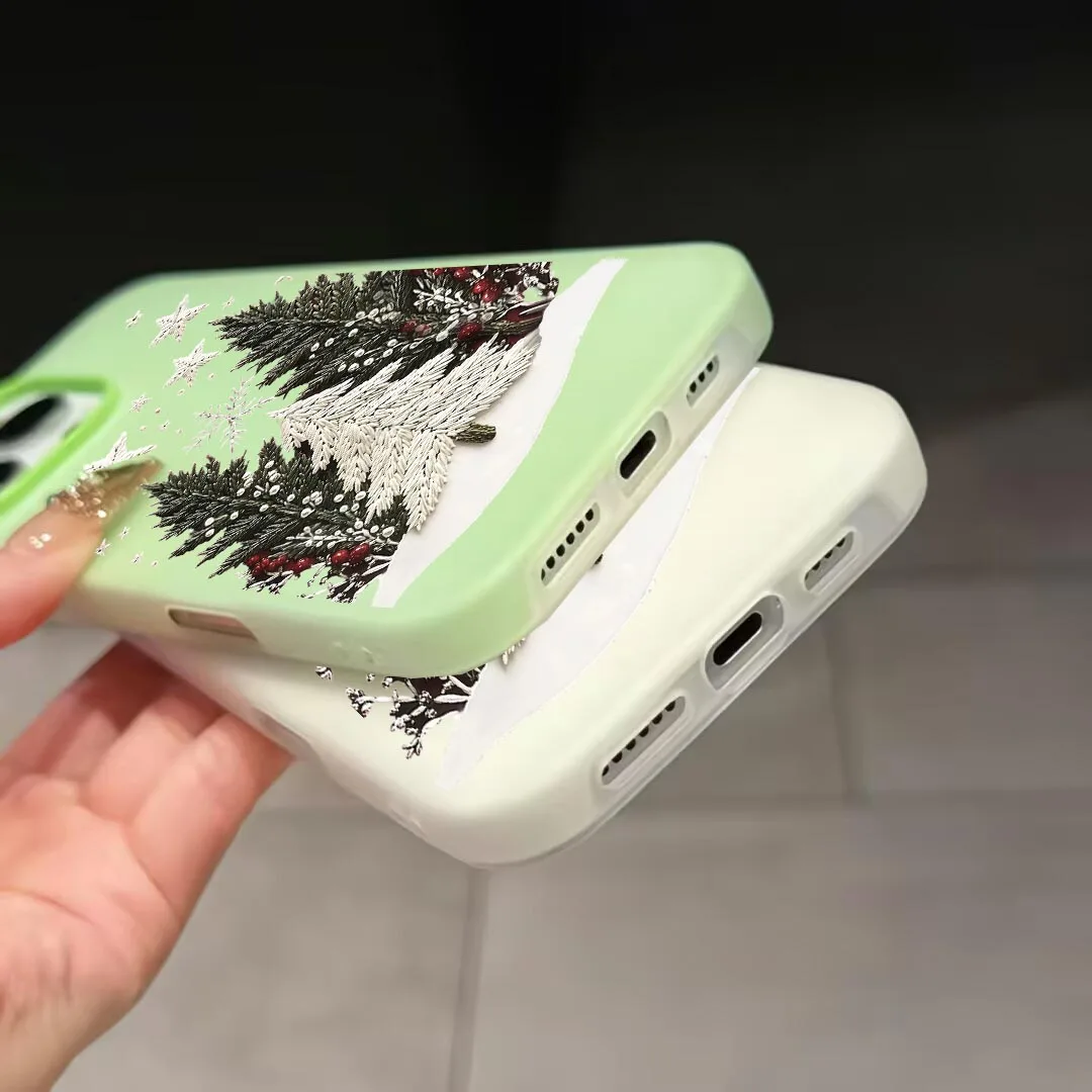 Funda de teléfono verde con árbol de Navidad y caramelo para VIVO V60 Lite V50 V40 Lite Y400 Pro 5G Y31 Y19S Y100 Y03 Y18 mate 2 en 1 cubierta de gelatina - imagen 5