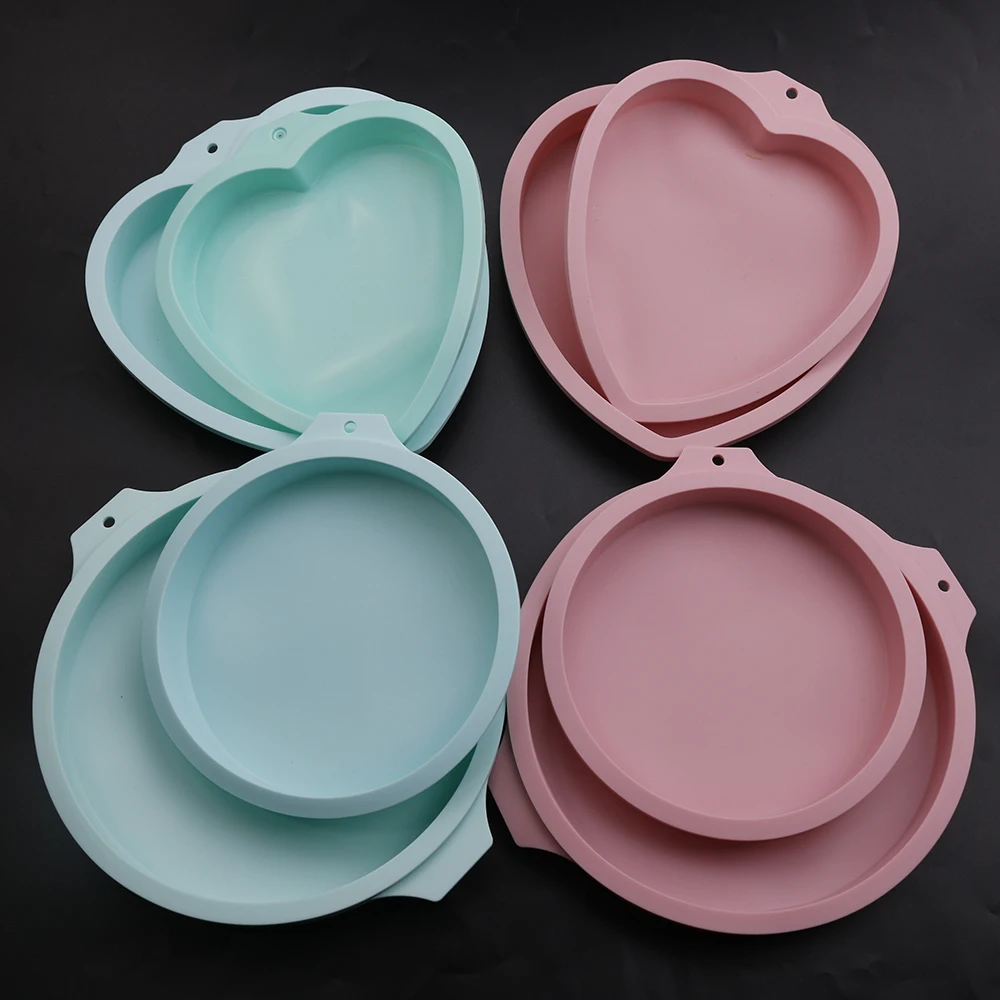 JCD-bandeja para hornear de 1 piezas y 6/8 pulgadas, molde de silicona Circular en forma de corazón, de arcoíris, para cocina, DIY - imagen 4