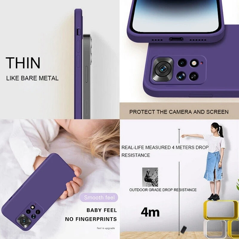 Funda de teléfono suave de silicona líquida cuadrada para Xiaomi Redmi Note 13 5g Note 11s Pro funda trasera de protección para Redmi Note 12 pro - imagen 4