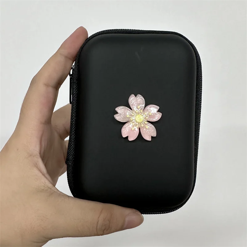 Y2K-Conjunto de bolsa de almacenamiento para IPhone, cubierta protectora de carga rápida, rosa, flor de cerezo 3D + EVA, cargador para IPhone 11, 12, 13, 14, 15, 16, 18W-20W - imagen 4