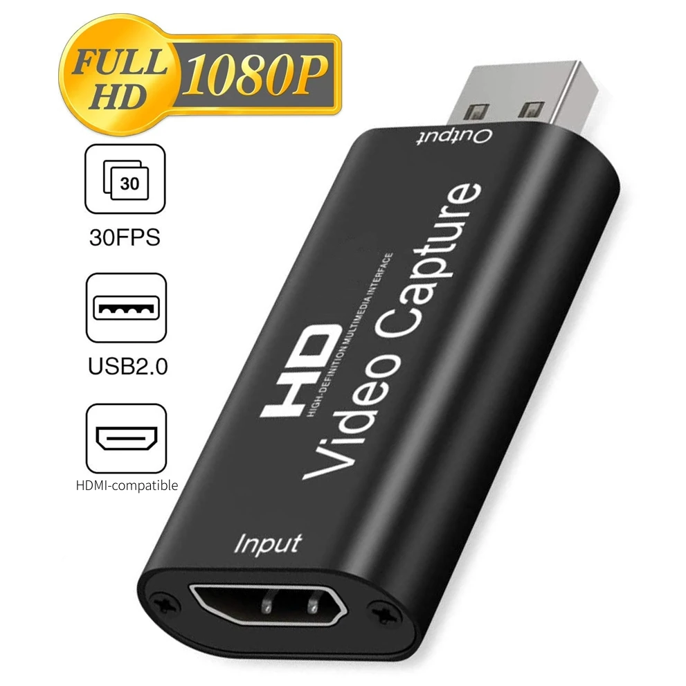 Tarjeta de captura de vídeo 4K compatible con HDMI a USB2.0 1080P grabar directamente al ordenador para videocámara de juegos transmisión en vivo