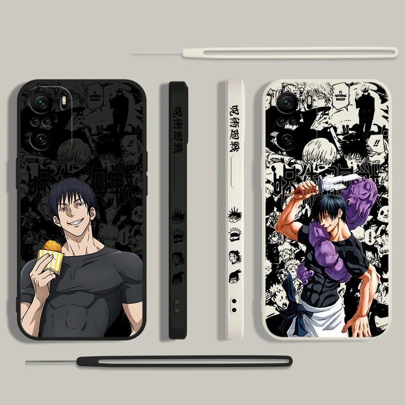 Funda de teléfono de Anime Jujutsu Kaisen Toji para Xiaomi Redmi Note 13, 12, 12Pro, 11, 11S, 11T, 10S, 10 Pro Plus, 5G, cuerda líquida izquierda