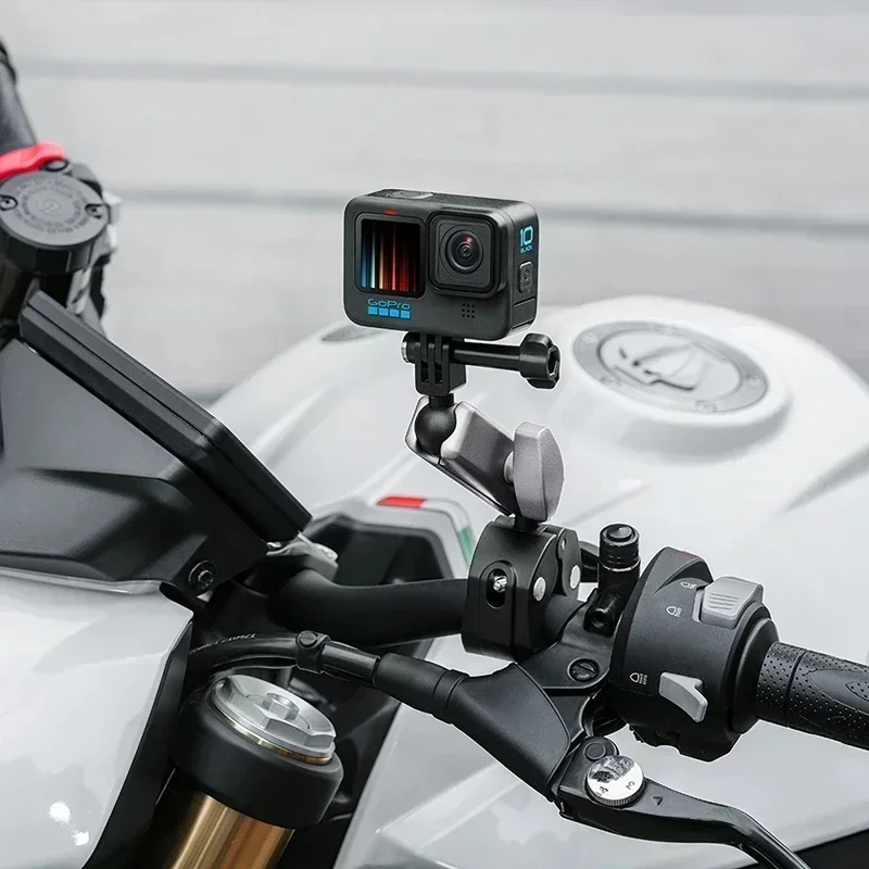 Adaptador de soporte para cámara de acción, mango para motocicleta y bicicleta, Clip de Metal estabilizador para cámara de acción Gopro /Insta360/DJI - imagen 2