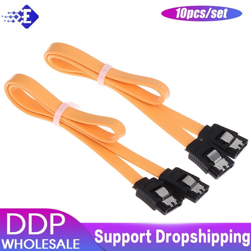 Cable SATA 3,0 de 10 piezas y 40cm, Cable de datos para disco duro SATA 3,0 III SATA3 6 GB/s, Cable SAS de doble canal, recto