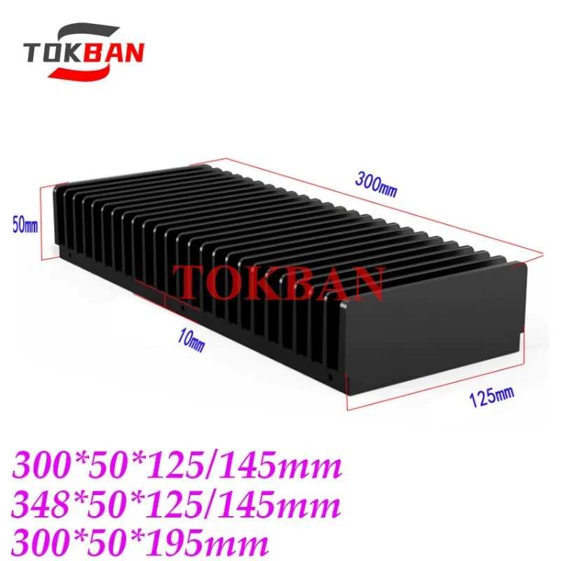 Tokban-AMPLIFICADOR DE POTENCIA DE ALUMINIO, disipador de calor para bricolaje, accesorios de Audio, Clase A, 1 piezas, 300/348x50x125/145mm