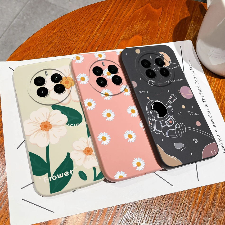 Funda para Realme 12 Pro Plus, funda de teléfono con flores de belleza para Realme 12 Lite, carcasa trasera de protección de lente mejorada de silicona líquida suave - imagen 2
