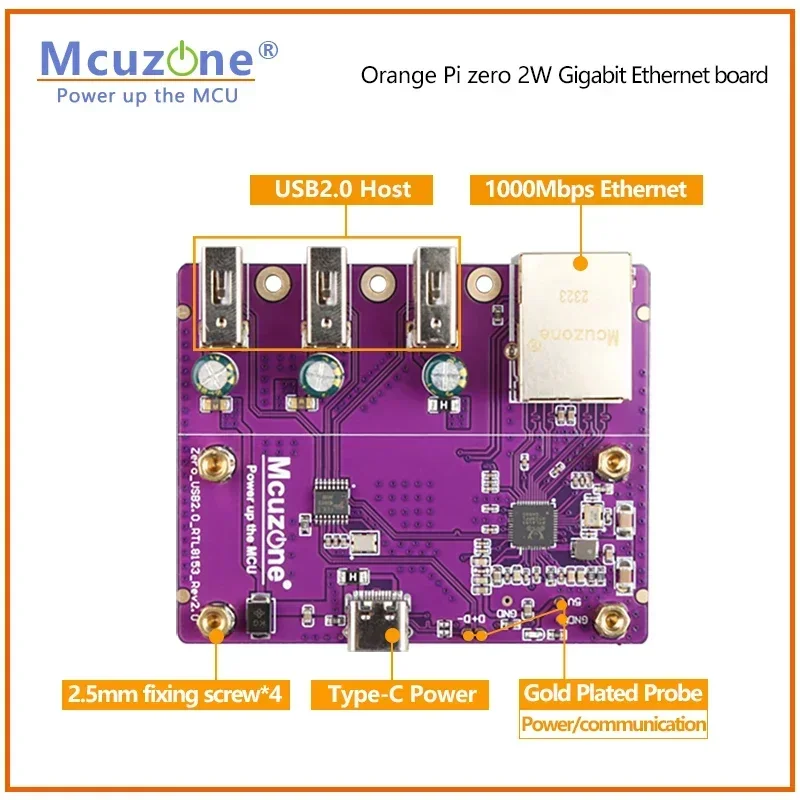 Placa de expansión Orange Pi Zero 2W Gigabit Ethernet UNO R3 Compatible con puerto MicroSD WiFi Bluetooth incorporado - imagen 3