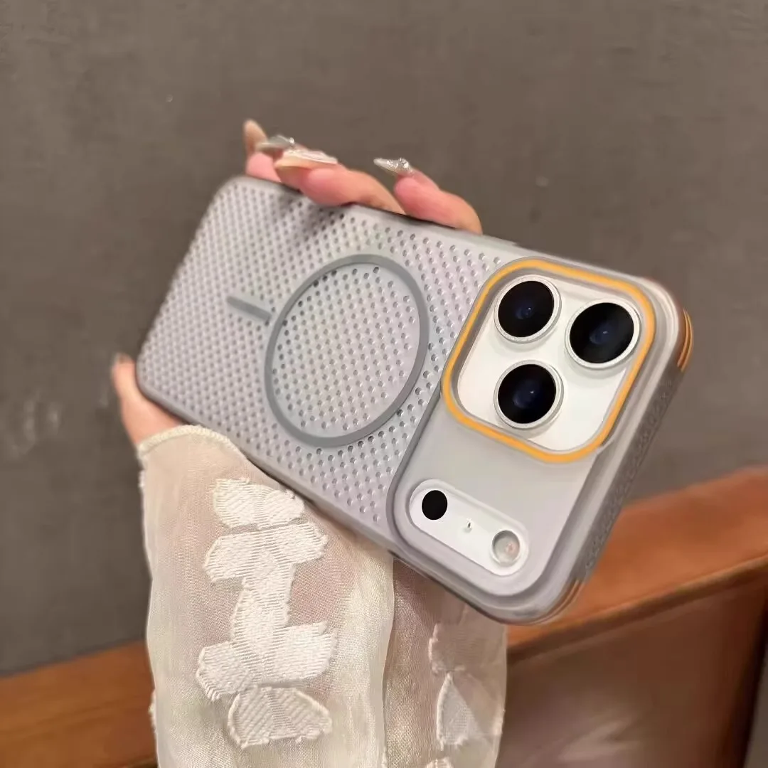 Funda magnética para iPhone 17 Pro Max 17 Air Slim, cubierta de malla de disipación de calor para teléfono Mag-safe, a prueba de golpes, mate, TPU, PC - imagen 2
