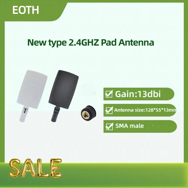 EOTH 2,4G WiFi antena plana 13dBi antena direccional de largo alcance de alta ganancia amplificador de señal de teléfono móvil SMA para enrutador PC inteligente