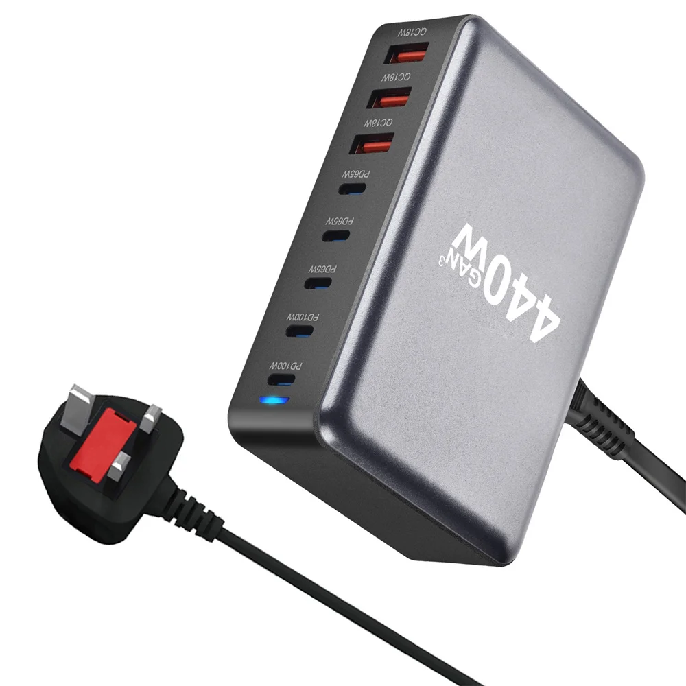 Nuevo cargador rápido Gan de 440W 3,0 USB tipo C cargador móvil de 8 puertos 5C3A PD conveniente para llevar cargador de tableta - imagen 4