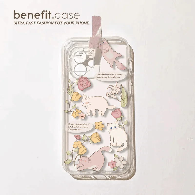 Funda de teléfono Kawaii coreana Sunshine Cat para Infinix Note 40 30i 12 11 10 Zero 30 20 Smart 9 8 7 6 5 VIP Pro Plus 4G 5G cubierta transparente