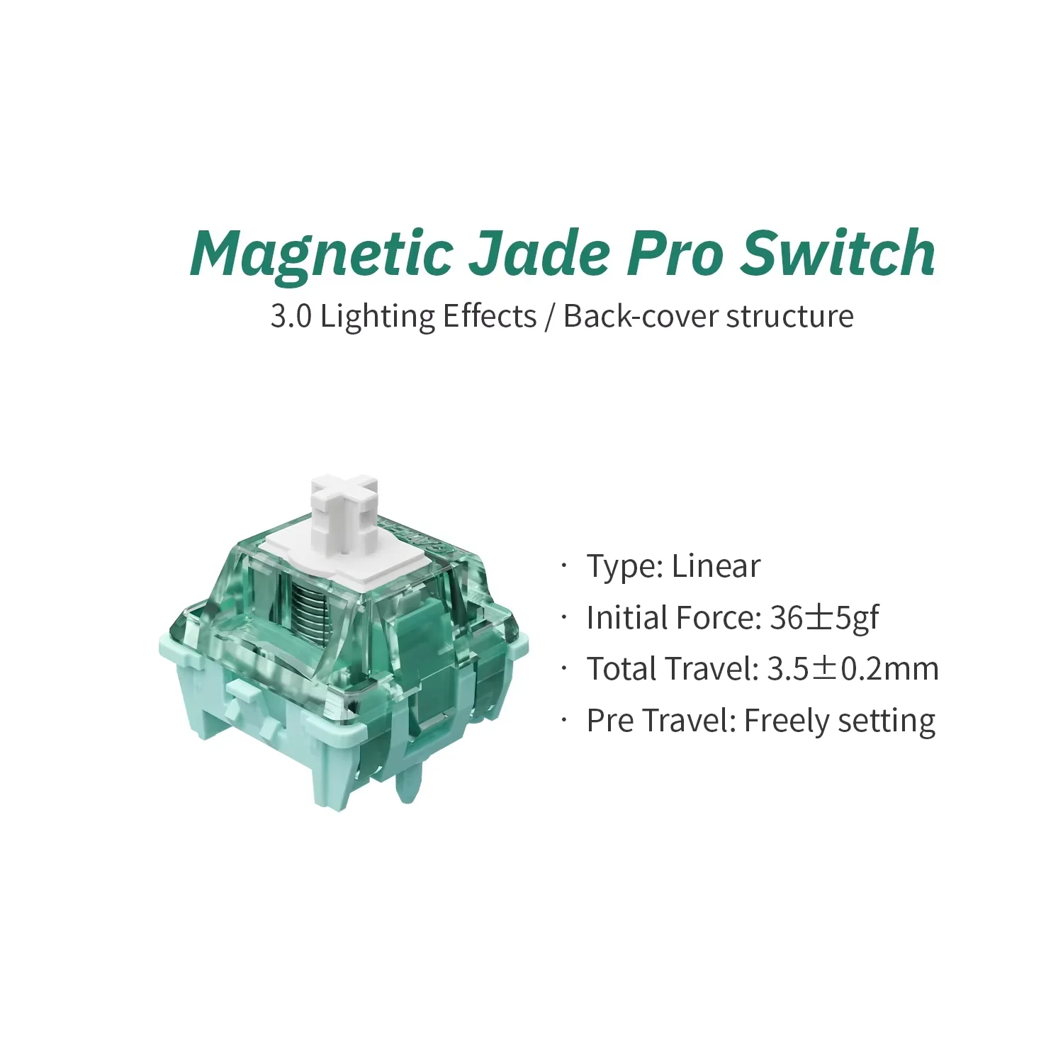 GATERON-interruptor magnético Jade Pro, Ajuste libre, previaje, efecto de Sensor Hall para teclado magnético personalizado lineal, Gaming Office - imagen 3