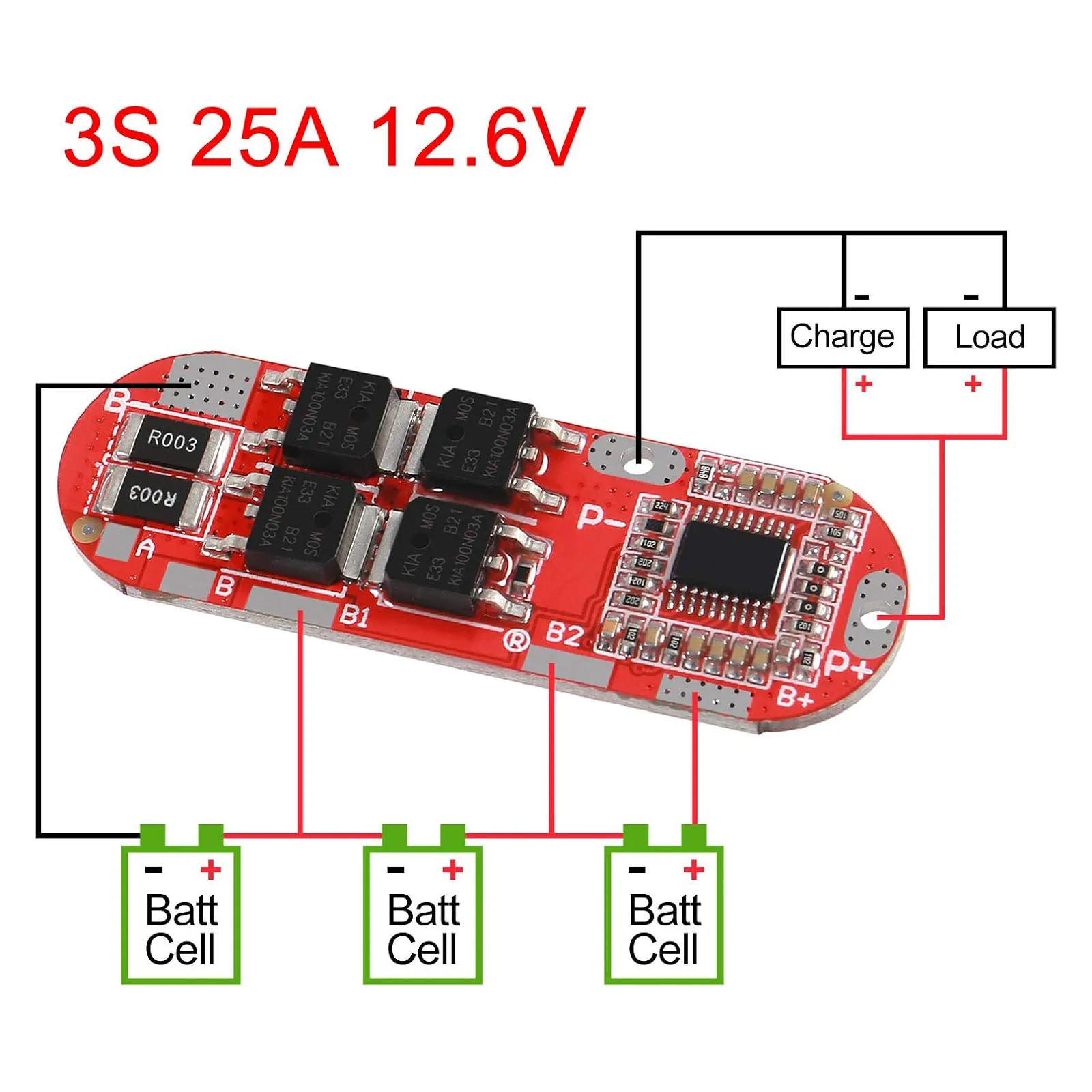 Módulo de placa de circuito de protección de batería de litio 18650 Li-ion Lipo BMS 3S 4S 5S 25A Lipo BMS cargador circuitos integrados - imagen 4