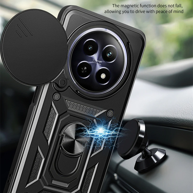 Funda protectora para Realme 13 12 Pro 5G 12 Pro + Plus, protección de lente con anillo, soporte magnético, Fundas Capa - imagen 5